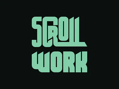 SCROLL WORK align brand identity branding building design graphic design logo logo design logos logotype minimal minimal logo design modern scroll tshirt type style typography visual wordmark logo work