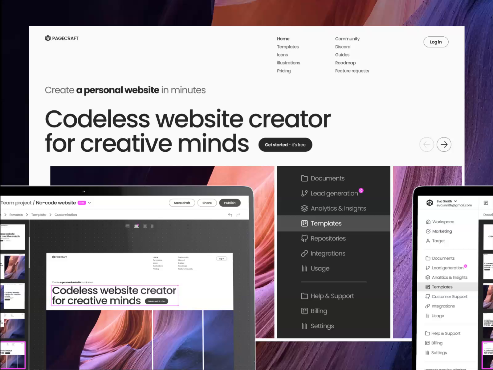 No Code UI Website Creator Hero Section (Webflow Figma analog) by ...