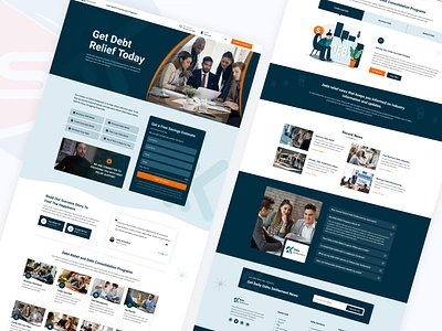 Debt Settlement Financial Landing Page Design financial landing page graphic design landing page ui ux design uiux wordpress