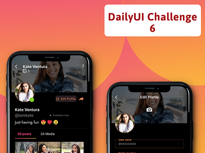 #DailyUI06 | App Profile for Social Media App 3d animation appdesign appprofile branding dailyui dailyuichallenge graphic design logo motion graphics ui uiux webdesign