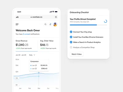 Dashboard Mobile Overview analytics app clean dashboard line chart mobile mobile app onboarding ui