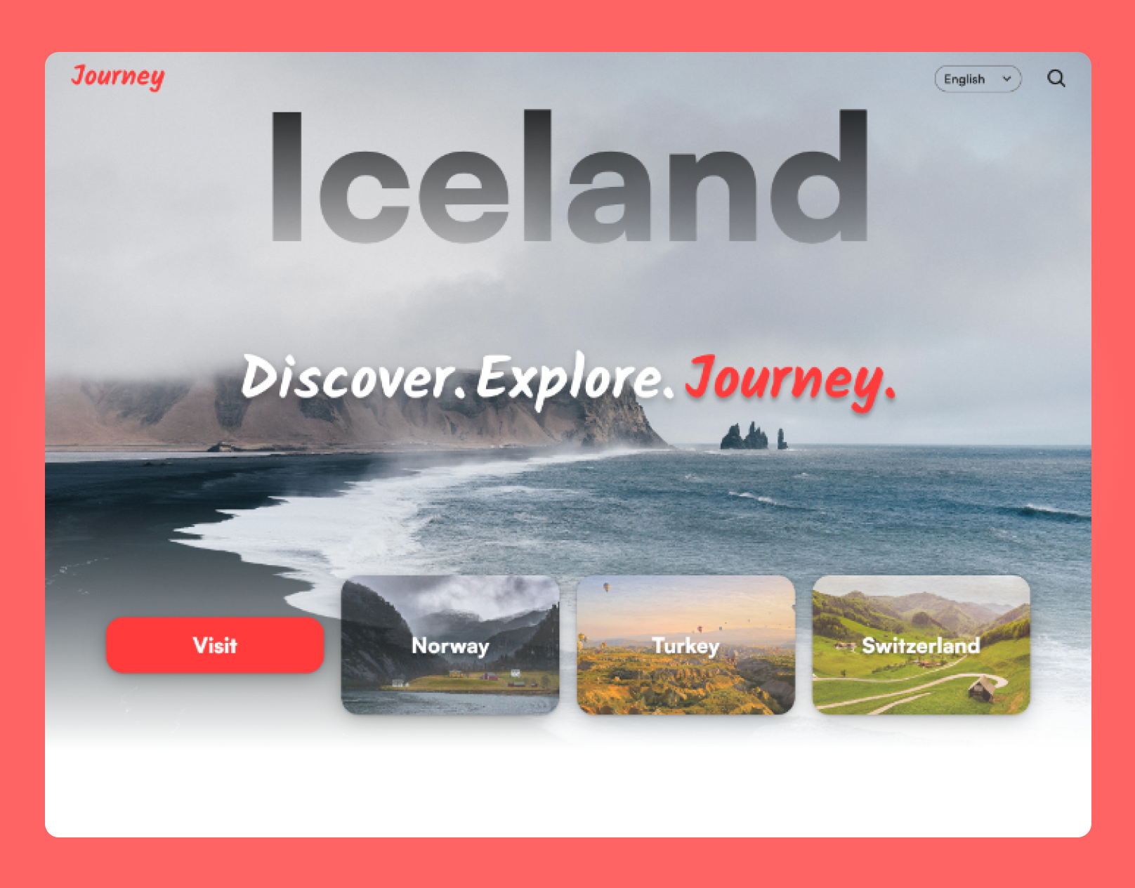 Journey - Travel & Tourism Framer Template brand design branding design ecommerce figma framer framer template graphic design landing page logo template tourism travel typography ui ux web design website website design website template