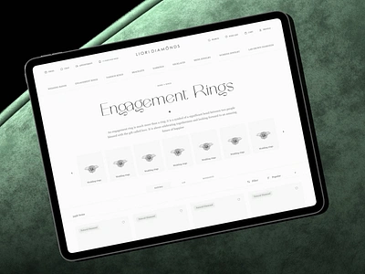 The iPad UI/UX Design Project for Liori Diamonds app design app development app webdesign catalog design catalog uiux catalog webdesign e commerce webdesign ipad ipad ui design ipad uiux jewellery catalogue jewelry app jewelry store webdesign mobile experience online jewelry market online jewelry store user friendly design