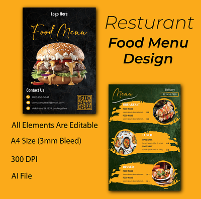 FOOD MENU branding food menu food menu design food menu website food menu website design food menu website template graphic design logo