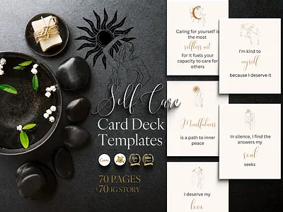 Self Care Card Deck – Mental Health Card Deck canva canva template lab canva templates card deck card desk coaching business coaching canva template design ebooks graphic design illustration life coach template mental health mindfulness motion graphics photoshop self care self care card deck typography ui