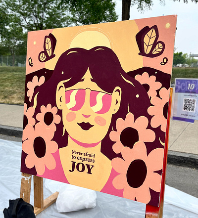 "Joy" - Mobile Mural for the Columbus Arts Festival arts festival columbus illustration joy mobile mural mural mural art paint painting vector