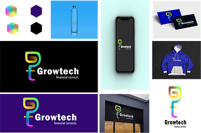 Growtech Logo branding graphic design logo packaging