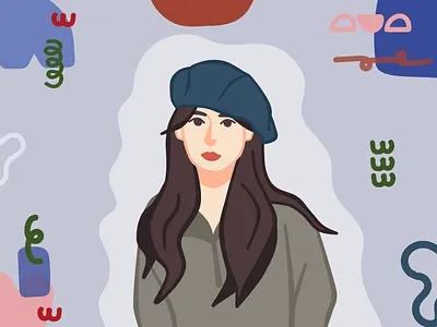 Pretty Girl With Abstract Shape Background Vol. 1 abstract shape design girl illustration girl vector graphic design illustration illustration vector vector