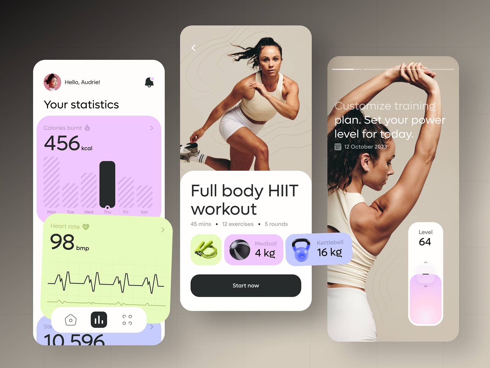 Fitness app design by Anastasia Golovko on Dribbble