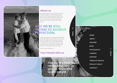 Menu for Website Design: Home Page UI app concept dailyui dating dating app design home page inspiration landing menu menu design mobile ui web website