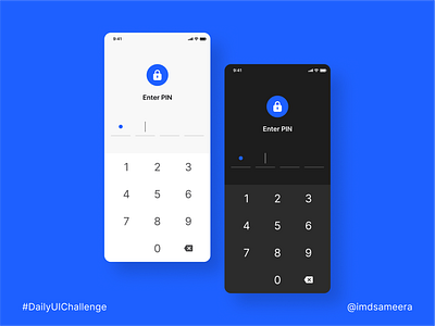 Mobile app screen with a PIN Code interface app design daily ui daily ui challenge design mobile app design pin code ui ui ui design ui design challenge uiux user experience user iterface ux ux design