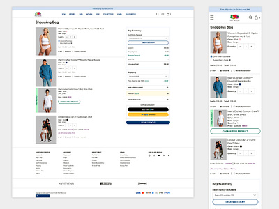 Fruit Of The Loom: Cart - Desktop & Mobile branding design product design web web design web site