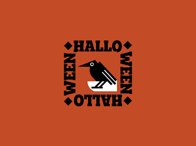 Halloween raven branding halloween illustration logo