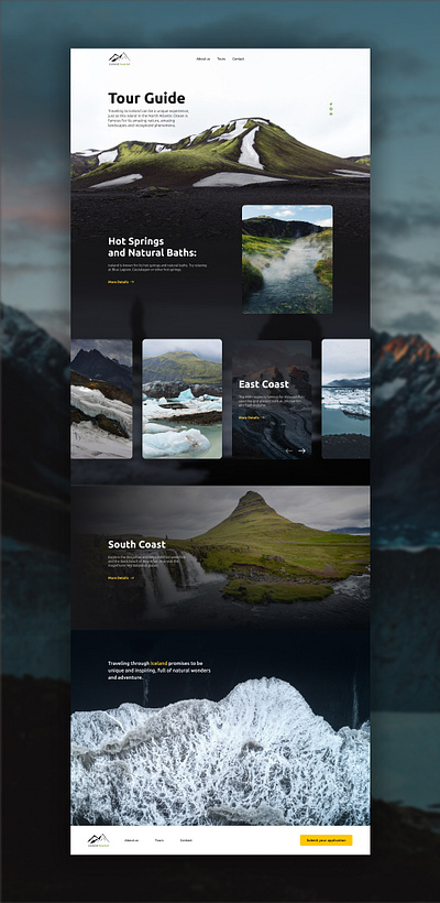 tour iceland design ui веб дизайн сайт