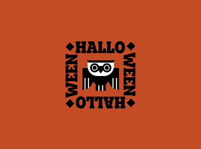 Halloween owl branding graphic design illustration logo