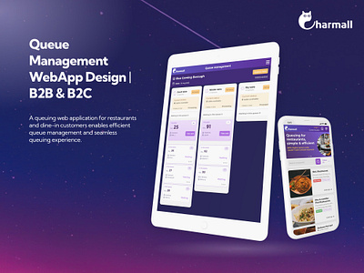 Charmall - A Web app for Restaurant Queuing b2b b2c graphic design prototype ui uiux user flow ux strategy web app