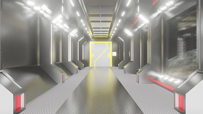 Spaceship Hallway v2 | 3D 3d artwork blender design illustration
