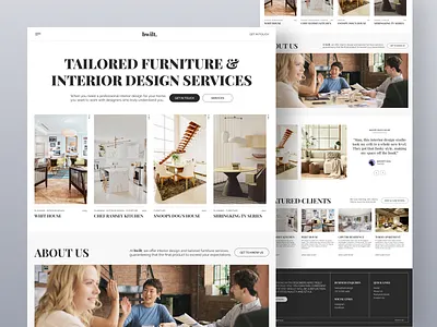 Bwilt - Interior Design Studio Landing Page architecture clean design studio furniture homepage interface interior design landing page minimal minimalist ui ux web website website design