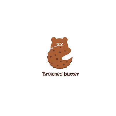 Browned Butter bear branding browned butter cookies cute design elegant food graphic design identity illustration illustrator logo simple ui vector yummy