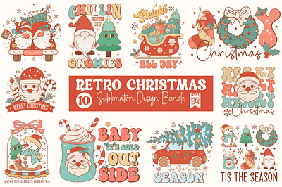 Christmas Sublimation Design Bundle 3d animation app branding design graphic design illustration logo ui vector