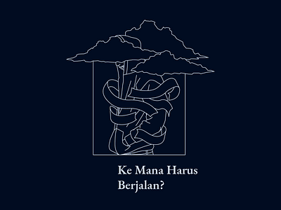 Ke Mana Harus Berjalan? / Where's the Path that I Should Take? art graphic design illustration line art man monoline path