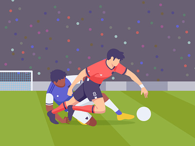 Ball's Up for Grabs character flat design football illustration soccer sport