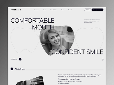 Trust Dental - Website Redesign behance daily ui dailyuicollection dailyux dental dental online practice dental website dentist design direction design resource inspiration design new design concept oralhealth pixavail studio redesign trending concept trending2023 trust dental ui collection web design company