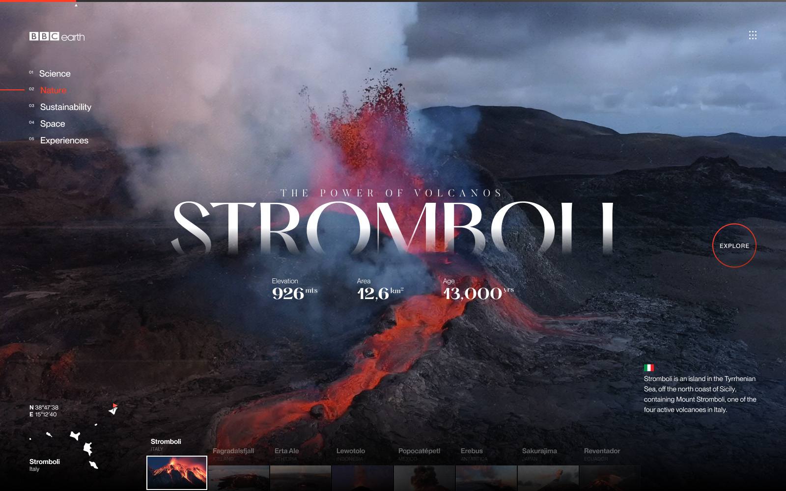 The Power of Volcanos animation design graphic design typography ui ux website