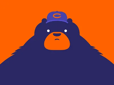 Da Bear bear cartoon chicago chicago bears cute football hat illustration orange