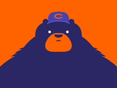 Da Bear bear cartoon chicago chicago bears cute football hat illustration orange