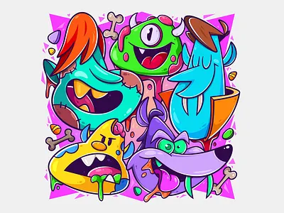 Happy Halloween animation art branding cartoon character character design cute design fun game art graphic design halloween illustration illustrator logo monster spooky ui vector zombie