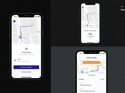 Wynk - Package delivery service mobile ui package delivery