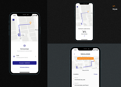 Wynk - Package delivery service mobile ui package delivery
