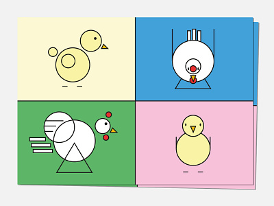 Bauhaus Chickens branding design graphic design illustration minimal