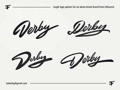 Derby authentic calligraphy custom design femine flow hip hop lettering logo oldschool premium retro script signature temple type unique urban vintage