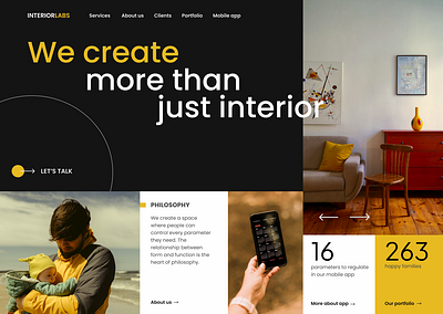 Interior Designing Website UI design graphic design interior design landing page ui ui design