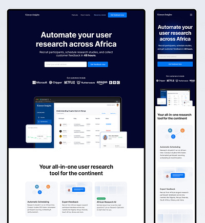 Kimoyo Insights Landing Page data analysis design druids landing page ui user research ux website