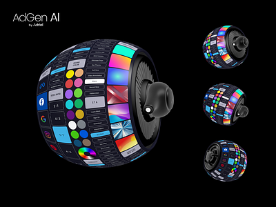 AdGen AI-Bot 3d adgen ads ai animation banner branding character creatives robot sphere