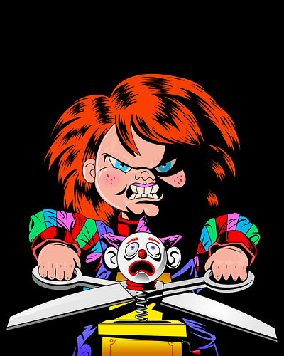 Chucky childsplay chucky color horror illustration vector