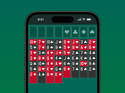 FreeCell app design freecell ios ipad iphone mobile solitaire ui