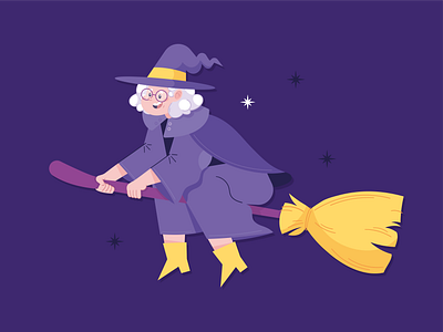 Witch 2d art character design characters creative cute flat graphic design halloween holiday illustration minimal monster october scary vector vector illustration witch