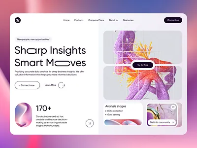 Data Analytics Website Design 3d 3d element ai ai element best web design colorful design data data design data driven font intercation project ui user experience user interface ux web web design website website design