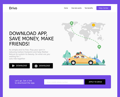 Drivo - A Ride Booking WebApp design ui