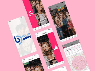 Date or Buddy App UI branding design graphic design ui