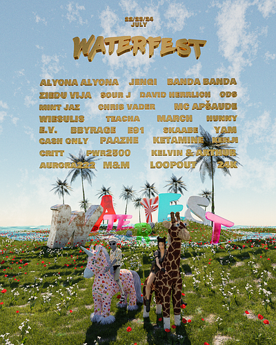 Waterfest 2022 artist announcement 3d cover design illustration waterfest