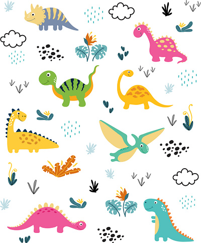 Dino wallmat baby pattern pattern pattern design