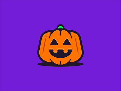 Happy Halloween all hallows eve branding fright night halloween icon illustration logo mark negative space orange pumpkin scary smile spooky vector vegetable