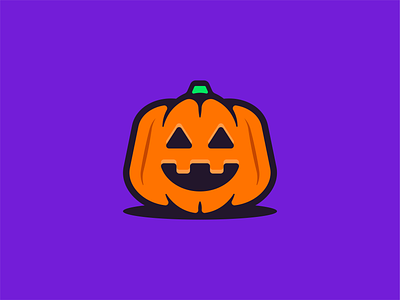 Happy Halloween all hallows eve branding fright night halloween icon illustration logo mark negative space orange pumpkin scary smile spooky vector vegetable