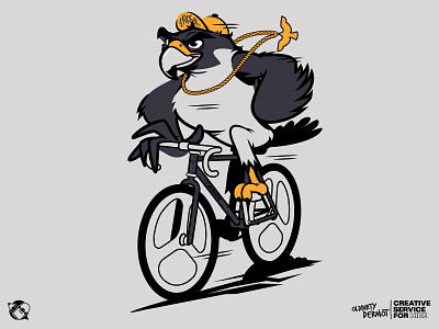 Falcon WIP character design falcon graphics illustration single speed bike t shirt design vector design