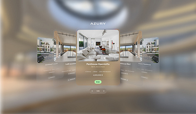VR MR visionOS Concept | Slider for Luxury Real Estate App 3d apple figma glass headset mixed reality slider user interface virtual reality visionos